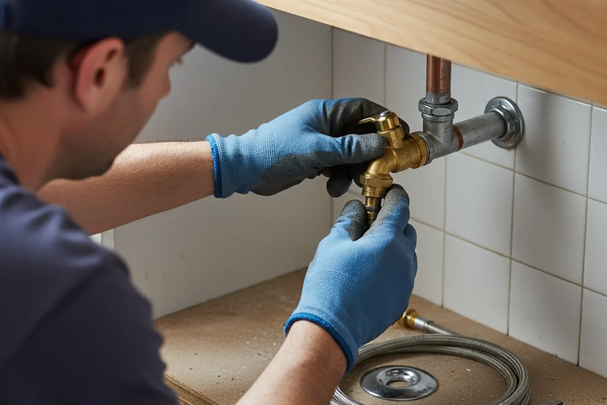 Shutoff valve and fitting work during Emergency Plumbing in Elkins